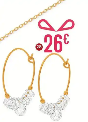 E.Leclerc Boucles en argent doré et oxydes de zirconium offre