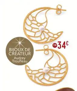 E.Leclerc Audrey troufleau boucles en plaqué or et perle synthétique offre