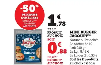 Bi1 JACQUET Mini burger offre