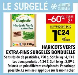 Supeco Bonduelle haricots verts extra-fins surgelés offre