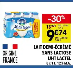 Supeco Lactel lait demi-écrémé sans lactose offre