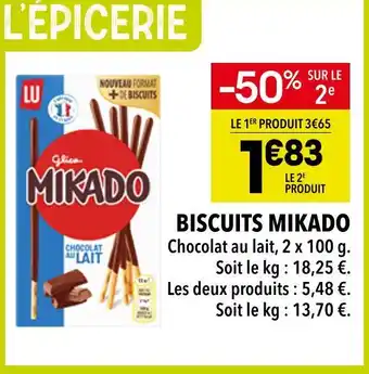 Supeco Lu biscuits mikado chocolat au lait offre
