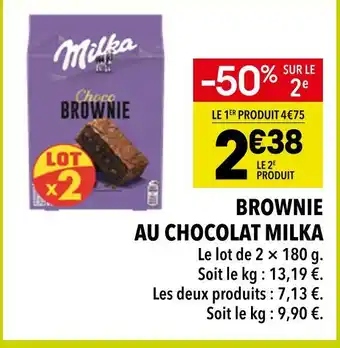 Supeco Milka brownie au chocolat offre