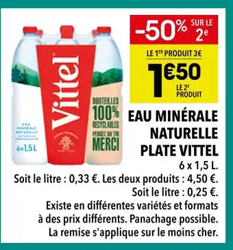 Supeco Vittel eau minérale naturelle plate offre
