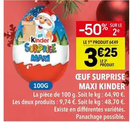 Supeco Kinder surprise maxi offre