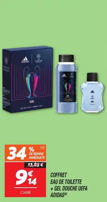 Netto Coffret eau de toilette +gel douche uefa adidas offre