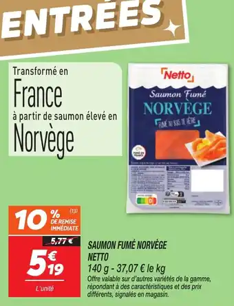 Netto Saumon fumé norvège netto offre