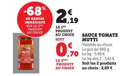 Bi1 MUTTI Sauce tomate offre