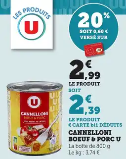 Bi1 U Cannelloni boeuf & porc offre