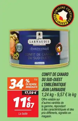 Netto Confit de canard du sud-ouest l'emblématique jean larnaudie offre