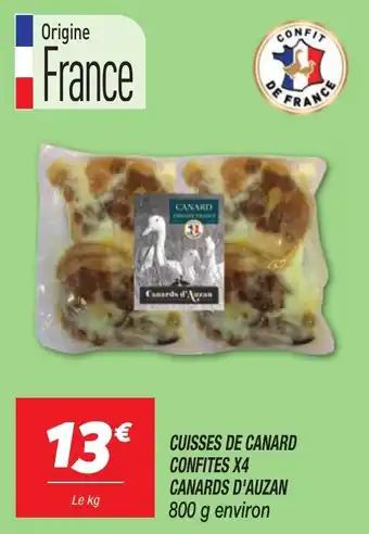 Netto Cuisses de canard confites x4 canards d'auzan offre