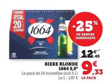 Bi1 1664 Biere blonde offre