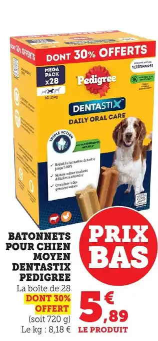 Bi1 PEDIGREE Dentastix Batonnets pour chien moyen offre