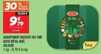 Netto Assortiment biscuits tea time boite métal noël delacre offre
