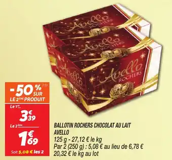 Netto Ballotin rochers chocolat au lait avello offre