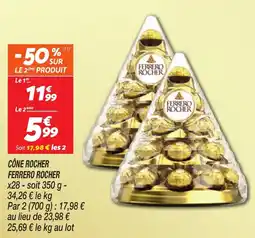 Netto Cône rocher ferrero rocher offre
