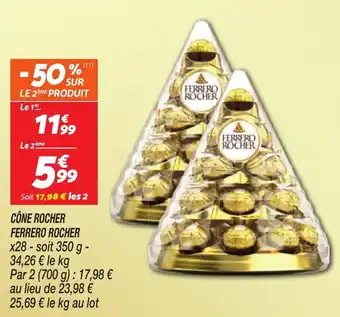 Netto Cône rocher ferrero rocher offre