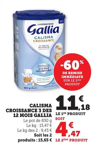 Bi1 GALLIA Calisma croissance 3 des 12 mois offre