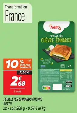 Netto Feuilletés épinards chèvre netto offre
