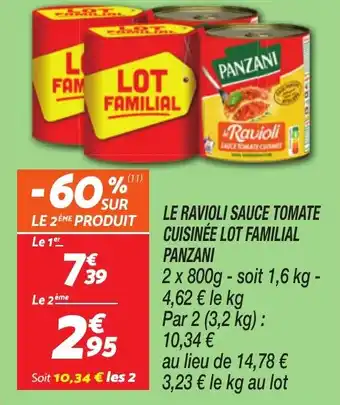 Netto Le ravioli sauce tomate cuisinée lot familial panzani offre