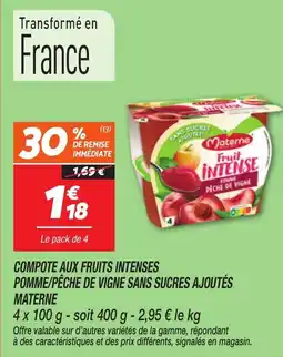 Netto Compote aux fruits intenses pomme pêche de vigne sans sucres ajoutés materne offre