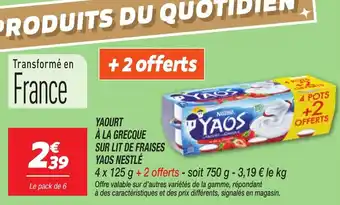 Netto Yaourt à la grecque sur lit de fraises yaos nestlé offre