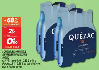 Netto L'originale eau minérale naturellement pétillante quézac offre