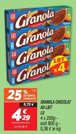 Netto Granola chocolat au lait lu offre