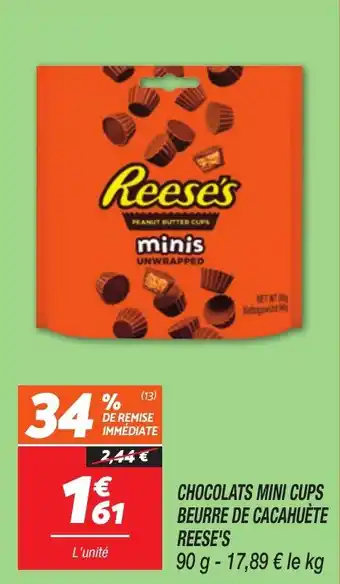 Netto Chocolats mini cups beurre de cacahuète reese's offre