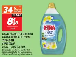 Netto Lessive liquide xtra bora bora fleur de monoï & lait d'aloe x63 lavages super croix offre