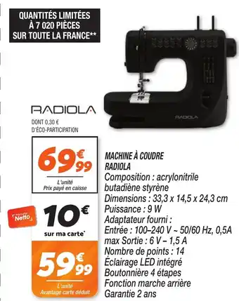 Netto Machine à coudre radiola offre