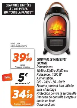Netto Chauffage de table effet cheminée offre