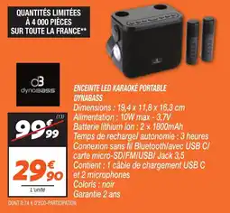Netto Enceinte led karaoké portable dynabass offre