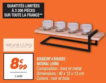 Netto Bougeoir 4 bougies natural living offre