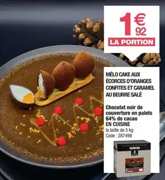 Promocash Mélo cake aux écorces d'oranges confites et caramel au beurre salé offre