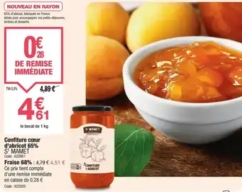 Promocash Confiture cœur d'abricot 65% st mamet offre