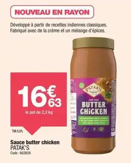 Promocash Sauce butter chicken patak's offre
