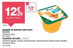 Promocash Compote de pommes sans sucre valade offre