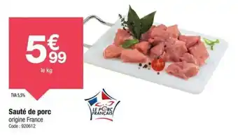 Promocash Sauté de porc offre
