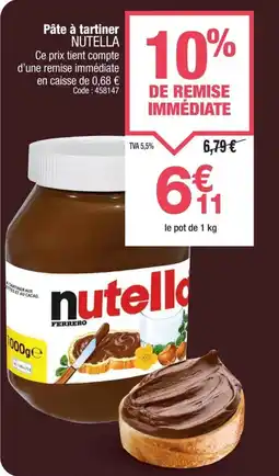 Promocash Pâte à tartiner nutella offre