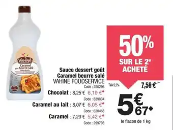 Promocash Sauce dessert goût caramel beurre salé vahine foodservice offre