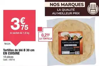 Promocash Tortillas de blé en cuisine offre