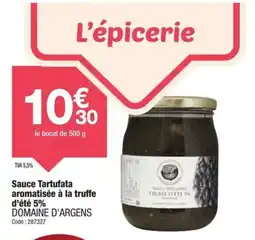 Promocash Sauce tartufata aromatisée à la truffe d'été 5% domaine d'argens offre
