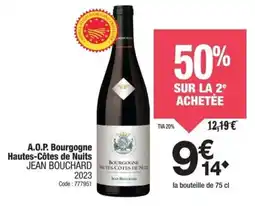 Promocash A.o.p. bourgogne hautes-côtes de nuits jean bouchard offre