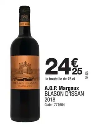 Promocash A.o.p. margaux blason d'issan offre