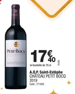 Promocash A.o,p. saint-estèphe château petit bocq offre
