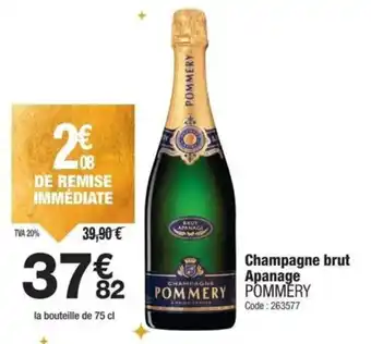 Promocash Champagne brut apanage pommery offre