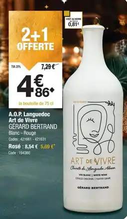 Promocash A.o.p. languedoc art de vivre gérard bertrand offre