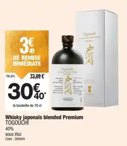 Promocash Whisky japonais blended premium togoúchĺ offre