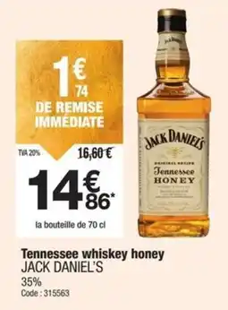 Promocash Tennessee whiskey honey jack daniel's offre